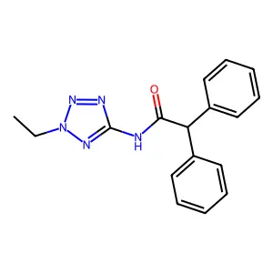 N-(2-ethyl-2H-tetraazol-5-yl)-2,2-diphenylacetamide structure