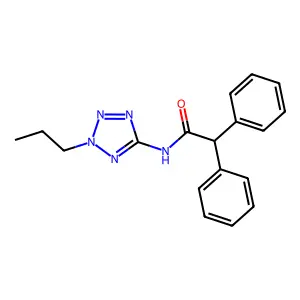 2,2-diphenyl-N-(2-propyl-2H-tetrazol-5-yl)acetamide structure