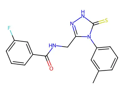 3-fluoro-N-{[4-(3-methylphenyl)-5-sulfanylidene-4,5-dihydro-1H-1,2,4-triazol-3-yl]methyl}benzamide structure