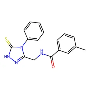 3-methyl-N-[(4-phenyl-5-sulfanyl-4H-1,2,4-triazol-3-yl)methyl]benzamide structure