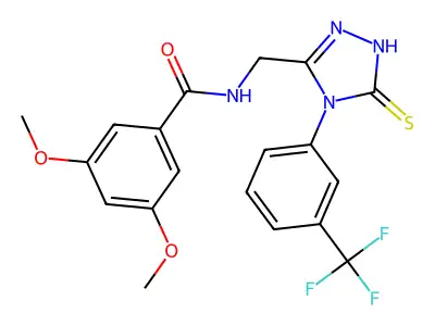 3,5-dimethoxy-N-({5-sulfanylidene-4-[3-(trifluoromethyl)phenyl]-4,5-dihydro-1H-1,2,4-triazol-3-yl}methyl)benzamide structure