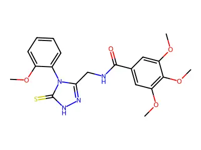 3,4,5-trimethoxy-N-{[4-(2-methoxyphenyl)-5-sulfanylidene-4,5-dihydro-1H-1,2,4-triazol-3-yl]methyl}benzamide structure