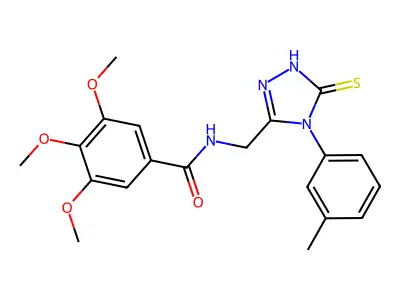 3,4,5-trimethoxy-N-{[4-(3-methylphenyl)-5-sulfanylidene-4,5-dihydro-1H-1,2,4-triazol-3-yl]methyl}benzamide structure