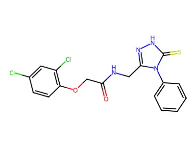 2-(2,4-dichlorophenoxy)-N-[(4-phenyl-5-sulfanylidene-4,5-dihydro-1H-1,2,4-triazol-3-yl)methyl]acetamide structure