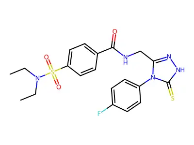 4-(diethylsulfamoyl)-N-[[4-(4-fluorophenyl)-5-sulfanylidene-1H-1,2,4-triazol-3-yl]methyl]benzamide structure