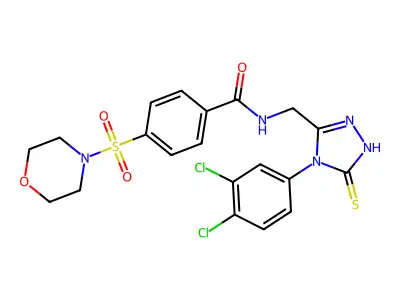 N-((4-(3,4-dichlorophenyl)-5-thioxo-4,5-dihydro-1H-1,2,4-triazol-3-yl)methyl)-4-(morpholinosulfonyl)benzamide structure