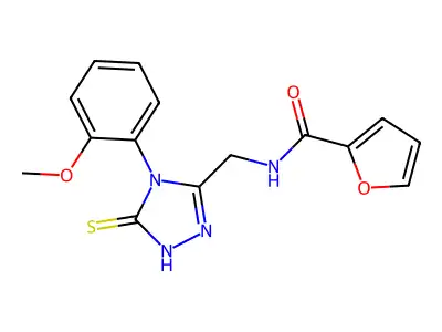 N-[[4-(2-methoxyphenyl)-5-sulfanylidene-1H-1,2,4-triazol-3-yl]methyl]furan-2-carboxamide structure