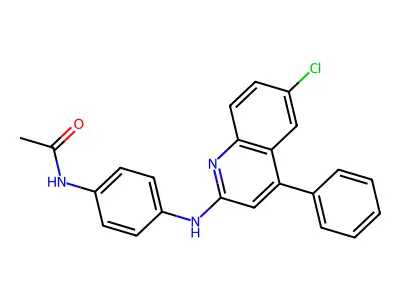 N-{4-[(6-chloro-4-phenylquinolin-2-yl)amino]phenyl}acetamide structure