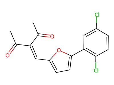3-((5-(2,5-Dichlorophenyl)furan-2-yl)methylene)pentane-2,4-dione structure