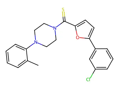 (5-(3-Chlorophenyl)furan-2-yl)(4-(o-tolyl)piperazin-1-yl)methanethione structure