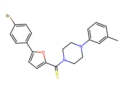 (5-(4-Bromophenyl)furan-2-yl)(4-(m-tolyl)piperazin-1-yl)methanethione structure