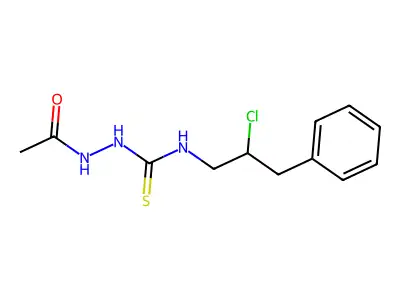 1-Acetamido-3-(2-chloro-3-phenylpropyl)thiourea structure