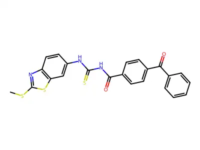 4-benzoyl-N-((2-(methylthio)benzo[d]thiazol-6-yl)carbamothioyl)benzamide structure