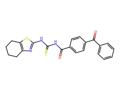 4-benzoyl-N-((4,5,6,7-tetrahydrobenzo[d]thiazol-2-yl)carbamothioyl)benzamide structure