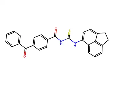 4-benzoyl-N-((1,2-dihydroacenaphthylen-5-yl)carbamothioyl)benzamide structure