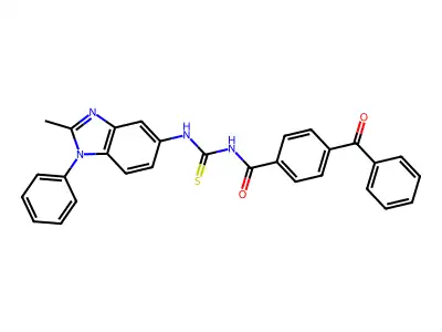 4-benzoyl-N-[(2-methyl-1-phenylbenzimidazol-5-yl)carbamothioyl]benzamide structure