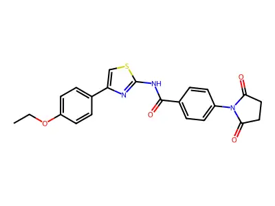 4-(2,5-dioxopyrrolidin-1-yl)-N-[4-(4-ethoxyphenyl)-1,3-thiazol-2-yl]benzamide structure