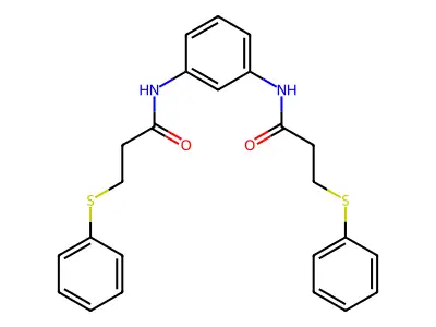 3-phenylsulfanyl-N-[3-(3-phenylsulfanylpropanoylamino)phenyl]propanamide structure