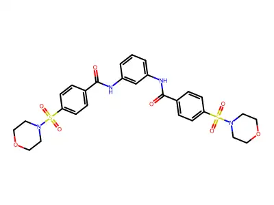 N,N'-(1,3-phenylene)bis(4-(morpholinosulfonyl)benzamide) structure
