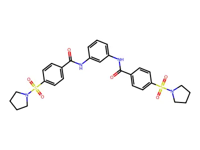 4-(PYRROLIDINE-1-SULFONYL)-N-{3-[4-(PYRROLIDINE-1-SULFONYL)BENZAMIDO]PHENYL}BENZAMIDE structure
