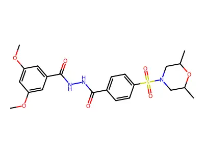 N'-[4-(2,6-dimethylmorpholin-4-yl)sulfonylbenzoyl]-3,5-dimethoxybenzohydrazide structure