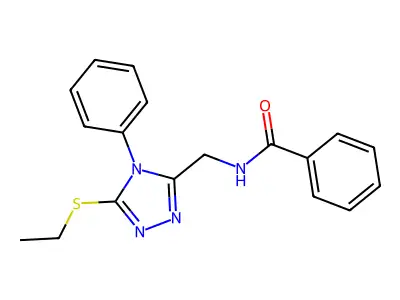 N-((5-(ethylthio)-4-phenyl-4H-1,2,4-triazol-3-yl)methyl)benzamide structure