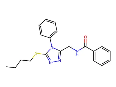 N-((5-(butylthio)-4-phenyl-4H-1,2,4-triazol-3-yl)methyl)benzamide structure