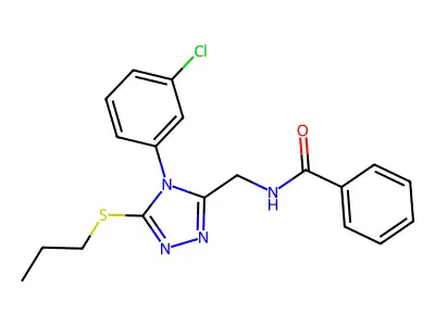 N-((4-(3-chlorophenyl)-5-(propylthio)-4H-1,2,4-triazol-3-yl)methyl)benzamide structure