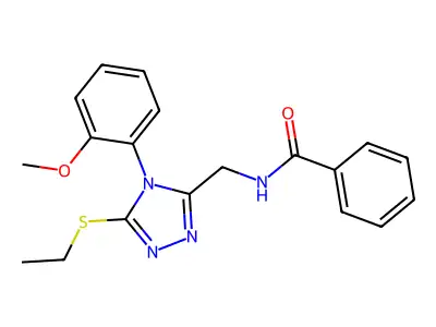 N-[[5-ethylsulfanyl-4-(2-methoxyphenyl)-1,2,4-triazol-3-yl]methyl]benzamide structure