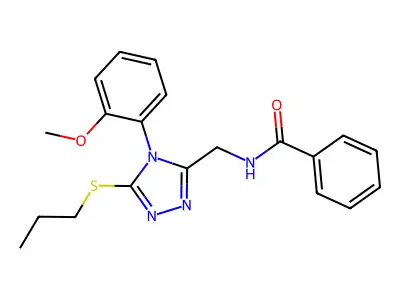 N-[[4-(2-methoxyphenyl)-5-propylsulfanyl-1,2,4-triazol-3-yl]methyl]benzamide structure