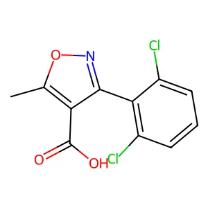 4-Isoxazolecarboxylic acid, 3-(2,6-dichlorophenyl)-5-methyl- structure