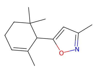 3-Methyl-5-(2,6,6-trimethyl-2-cyclohexen-1-yl)isoxazole structure
