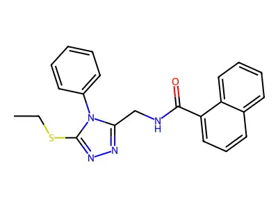 N-[(5-ethylsulfanyl-4-phenyl-1,2,4-triazol-3-yl)methyl]naphthalene-1-carboxamide structure