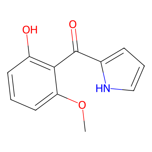 (2-hydroxy-6-methoxyphenyl)-(1H-pyrrol-2-yl)methanone structure