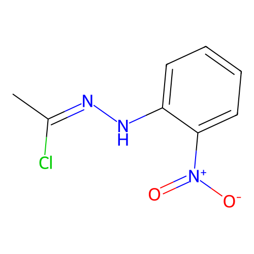 Acetyl chloride, o-nitrophenylhydrazone structure