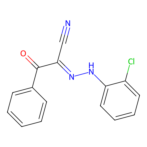 N-(2-chloroanilino)-2-oxo-2-phenylethanimidoyl cyanide structure