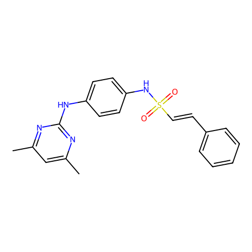 (E)-N-(4-((4,6-dimethylpyrimidin-2-yl)amino)phenyl)-2-phenylethenesulfonamide structure