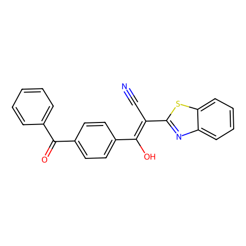 2-(1,3-Benzothiazol-2-yl)-3-(4-benzoylphenyl)-3-hydroxyprop-2-enenitrile structure
