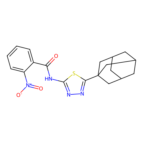 N-[5-(1-adamantyl)-1,3,4-thiadiazol-2-yl]-2-nitrobenzamide structure