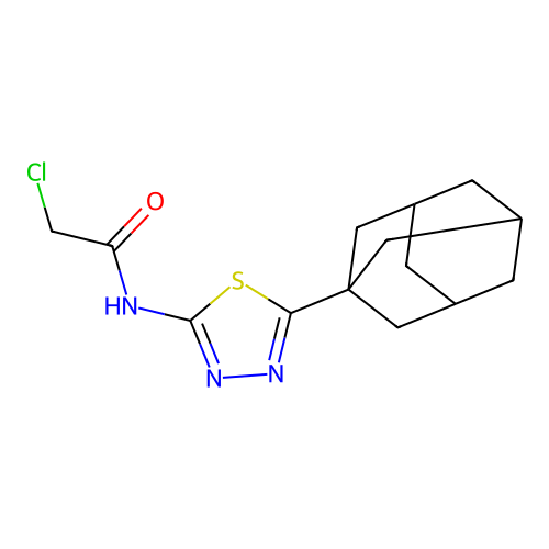 N-[5-(1-adamantyl)-1,3,4-thiadiazol-2-yl]-2-chloroacetamide structure
