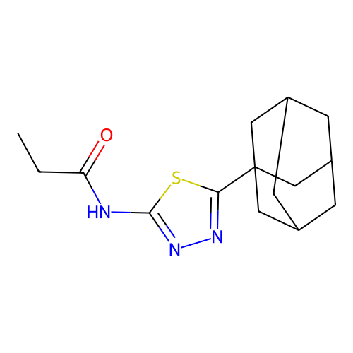 N-[5-(1-adamantyl)-1,3,4-thiadiazol-2-yl]propanamide structure