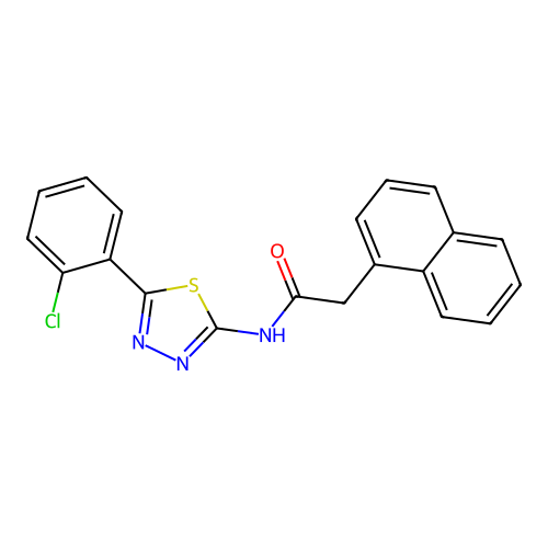 N-[5-(2-chlorophenyl)-1,3,4-thiadiazol-2-yl]-2-naphthalen-1-ylacetamide structure
