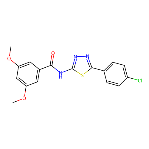 N-[5-(4-chlorophenyl)-1,3,4-thiadiazol-2-yl]-3,5-dimethoxybenzamide structure