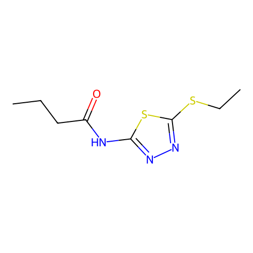 N-[5-(ethylsulfanyl)-1,3,4-thiadiazol-2-yl]butanamide structure