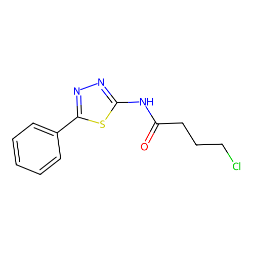 4-chloro-N-(5-phenyl-1,3,4-thiadiazol-2-yl)butanamide structure