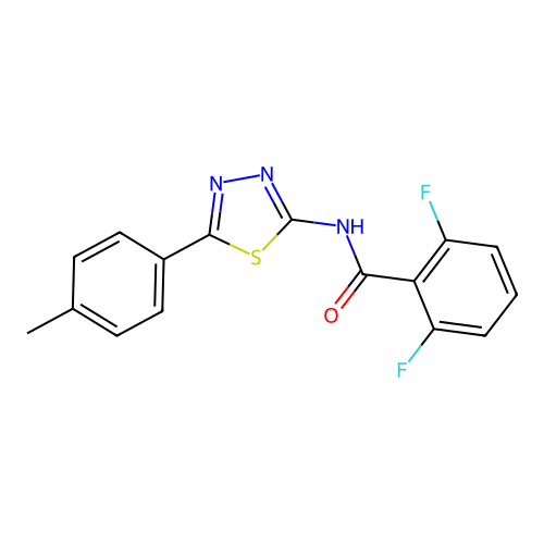 2,6-difluoro-N-[5-(4-methylphenyl)-1,3,4-thiadiazol-2-yl]benzamide structure