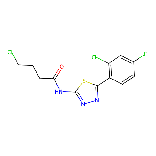 4-chloro-N-[5-(2,4-dichlorophenyl)-1,3,4-thiadiazol-2-yl]butanamide structure