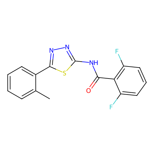 2,6-difluoro-N-[5-(2-methylphenyl)-1,3,4-thiadiazol-2-yl]benzamide structure