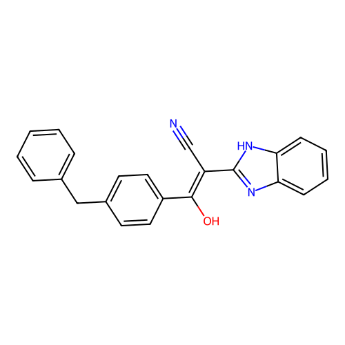 (p-benzylbenzoyl)(1,3-dihydro-2H-1,3-benzimidazol-2-ylidene)acetonitrile structure