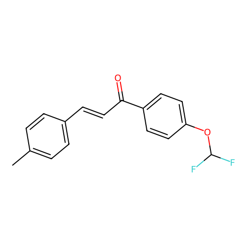 (2E)-1-[4-(difluoromethoxy)phenyl]-3-(4-methylphenyl)prop-2-en-1-one structure